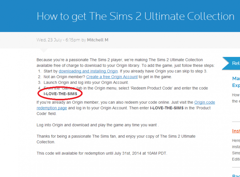 sims 2 product code free